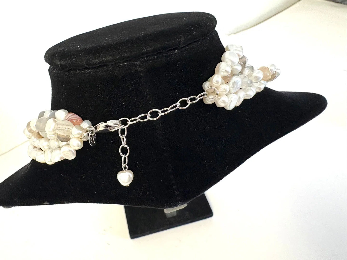 Multi-Strand Pearl and Agate Necklace