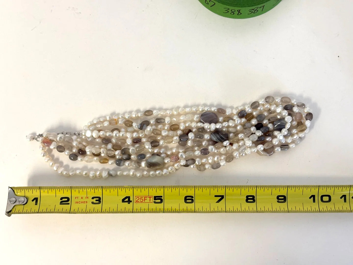 Multi-Strand Pearl and Agate Necklace